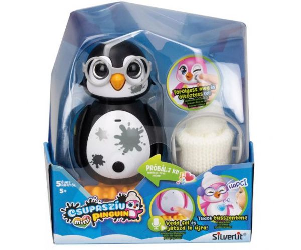 Silverlit: Mini pinguin cu inimă deschisă, culoare neagră
