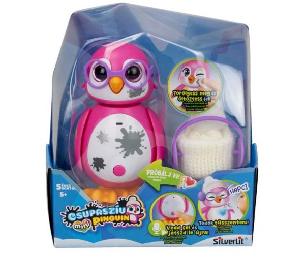 Silverlit: Mini pinguin cu inimă deschisă, culoare roz