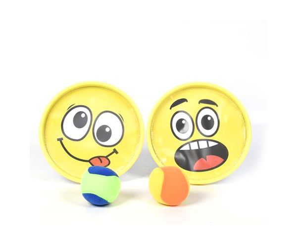Smiley mintás catch ball ügyességi játék szett