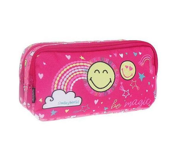 Smiley World: Penar oval roz cu doua compartimente 20x6x9cm