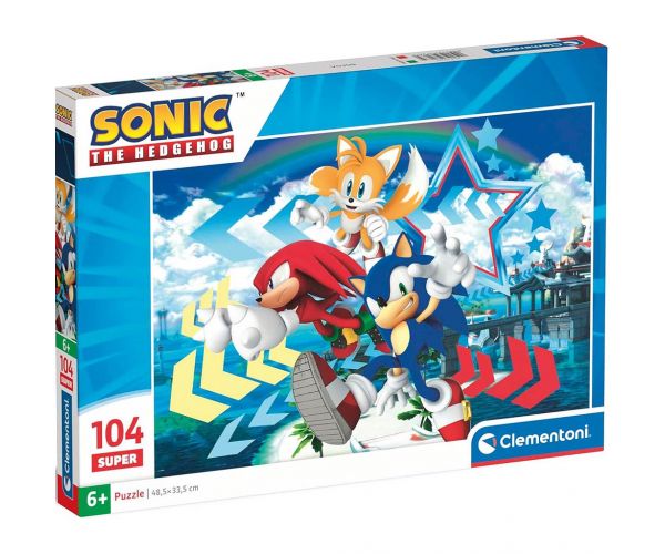 Sonic, ariciul și prietenii săi - puzzle de 104 piese - Clementoni
