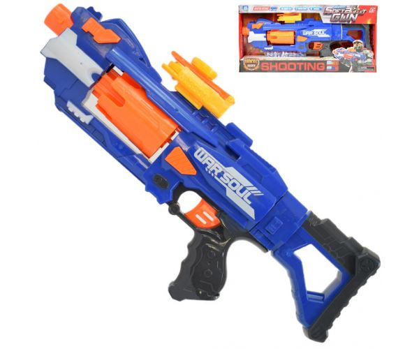 Soft Bullet Gun: Forgótáras manuális szivacslövő fegyver töltényekkel 44cm