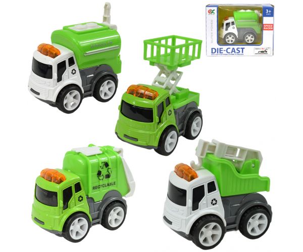 Speed Racer: Camion de gunoi cu roți volante în mai multe variante 6cm 1db