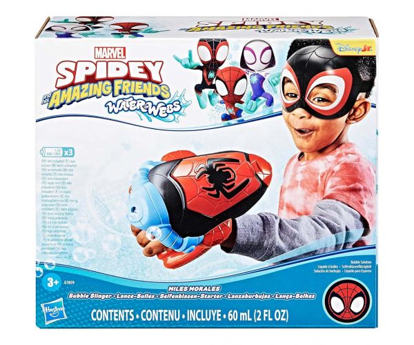 Spidey and His Amazing Friends Waterwebs Miles Morales suflător de bule - Hasbro