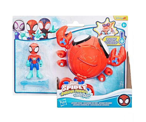 Spidey și prietenii lui uimitori: figurine Waterwebs și vehicule care își schimbă culoarea - Spider Crab - Hasbro