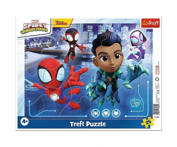 Spidey și prietenii săi puzzle cu ramă, 25 piese - Trefl
