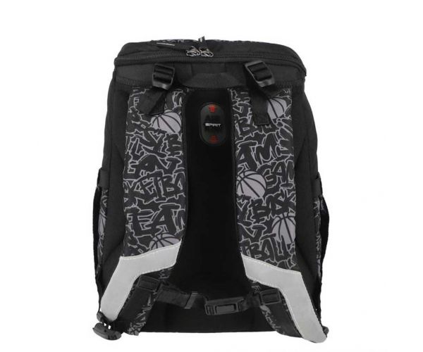 Spirit: Geantă școlară/rucsac cu imprimeu de baschet, set de 4 piese, 32x19x44 cm