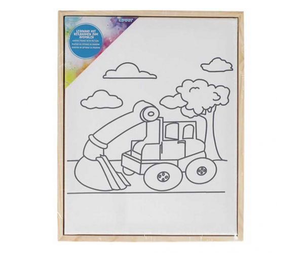 Spirit: Pânză de pictură întinsă cu imprimeu de excavator 24x30 cm