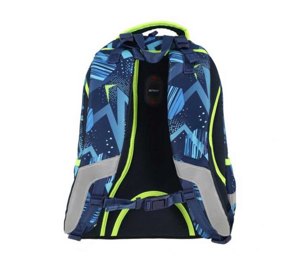Spirit: Rucsac/ghiozdan școlar rotunjit cu imprimeu 3D fotbal, 34x26x44 cm