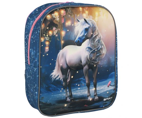 Spirit: Rucsac pentru grădiniță cu model 3D cal alb, dimensiuni 30x25x12cm
