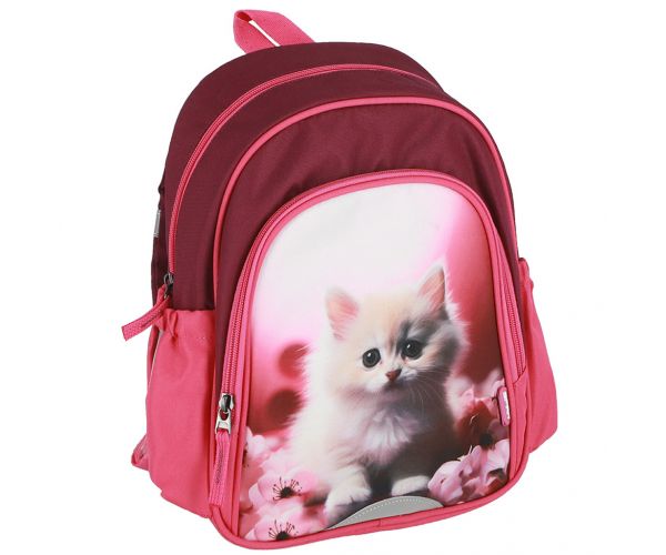 Spirit: Rucsac școlar rotunjit cu model pisicuță Kitty, 24x13x31cm