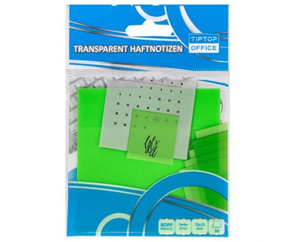 Spirit: Semn de pagină autocolant verde transparent 75x75mm