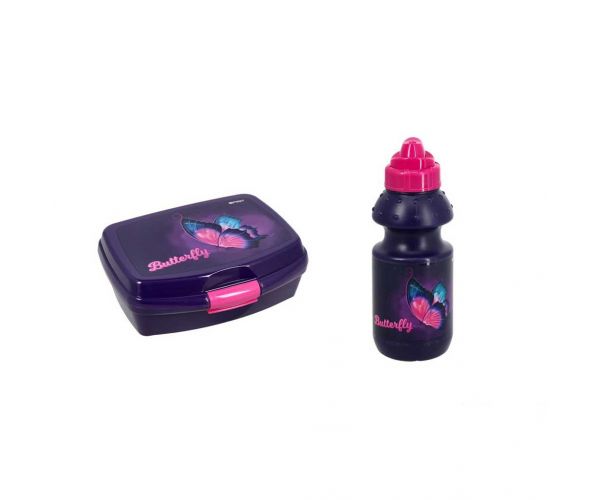 Spirit: Set cutie pentru gustări și bidon cu fluturi