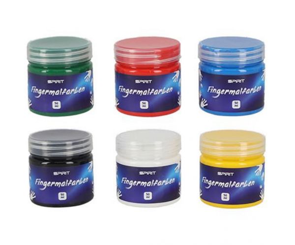 Spirit: Set de vopsea pentru degete 6x50 ml