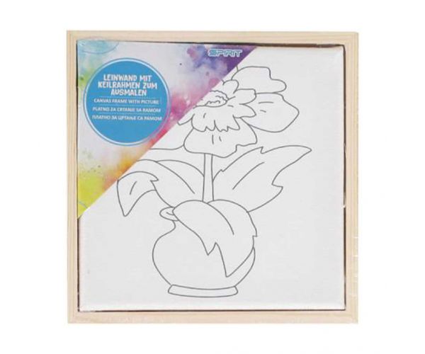 Spirit: pânză de pictură întinsă, cu model floral, 15 x 15 cm