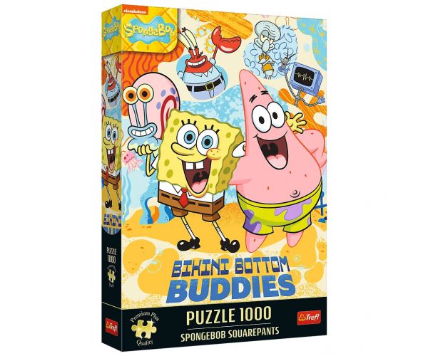 SpongeBob Pantaloni Pătrați Cei mai buni prieteni din Bikini Bottom puzzle Premium plus quality cu 1000 de piese - Trefl