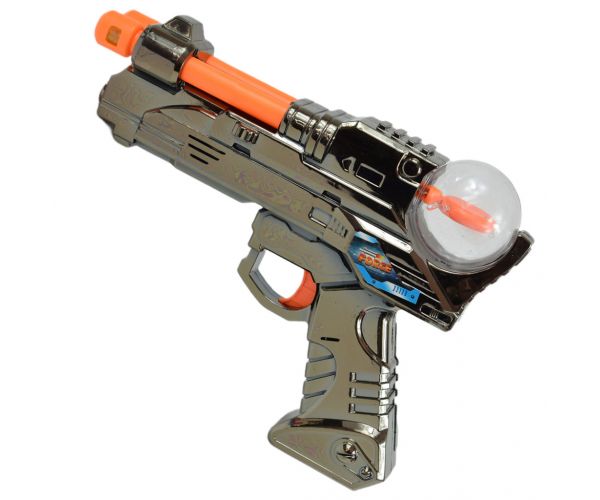 Space Warior: Armă spațială electrică metalică cu lumină și sunet 24cm