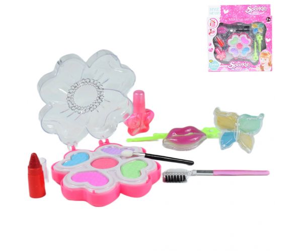 Sparkle Beauty Girl: Set de machiaj cu luciu de buze și paletă de farduri