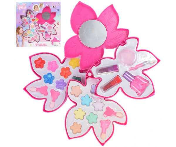 Sparkle & Glitter: Set de machiaj în trei niveluri în formă de frunză cu oglindă