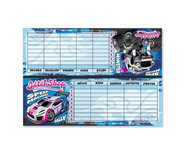 Speed Machines autós 6 az 1-ben órarend
