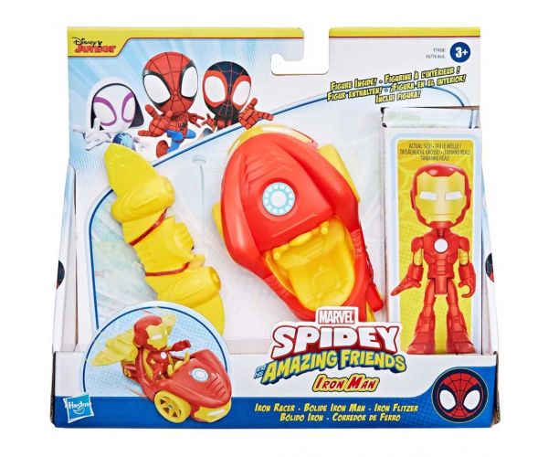 Spider-Man: Spidey and His Amazing Friends - Iron Man figurină de acțiune cu vehicul - Hasbro
