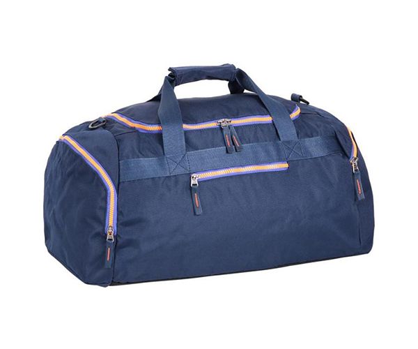 Spirit: Albastru indigo geantă de sport cu fermoar verde neon 55x31x41cm
