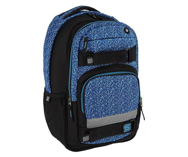Spirit: Campus ghiozdan rotunjit negru si albastru, rucsac 46x33x22cm