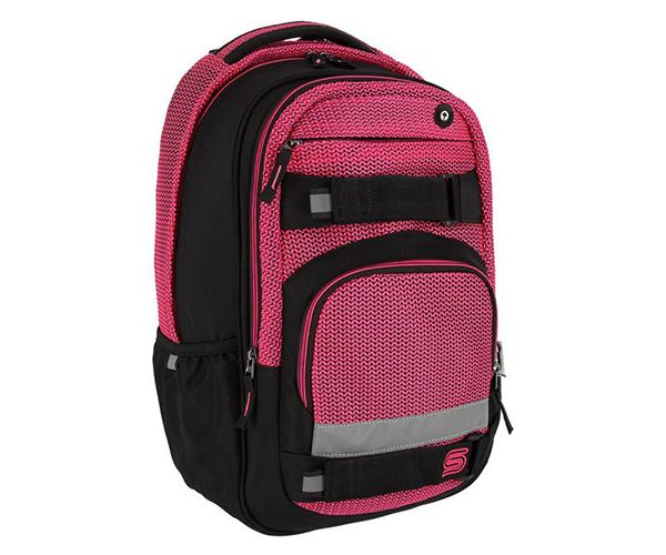 Spirit: Campus ghiozdan rotunjit negru si roz, rucsac 46x33x22cm