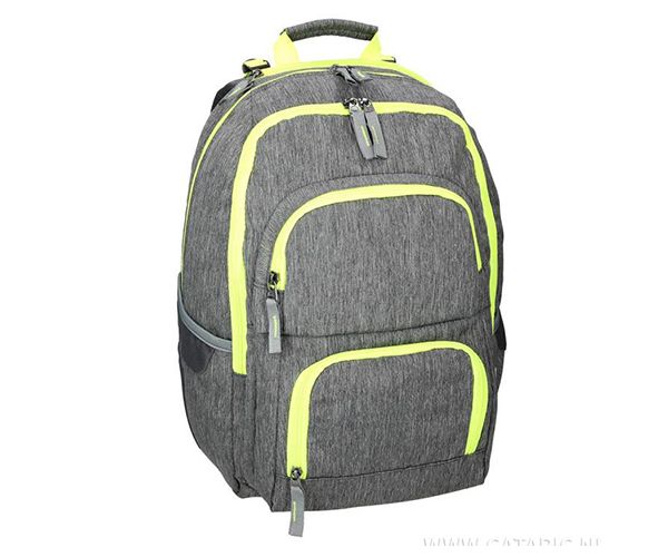 Spirit: E-Bag szürke és neon lekerekített iskolatáska, hátizsák 46x34x22cm