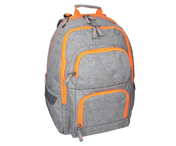 Spirit: E-Bag szürke és narancssárga lekerekített iskolatáska, hátizsák 46x34x22cm