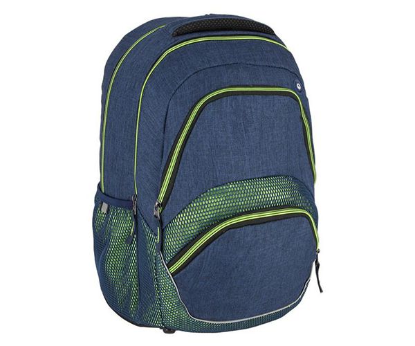 Spirit: Freedom ghiozdan rotunjit albastru si neon, rucsac 46x33x22cm ​