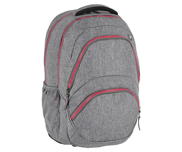 Spirit: Freedom ghiozdan rotunjit gri si roz, rucsac 46x33x22cm