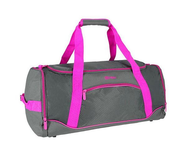 Spirit: Gym geantă de sport neon pink-gri 20x51x23cm