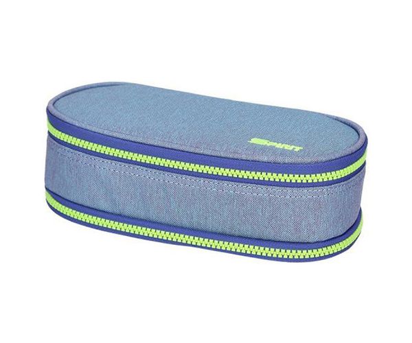 Spirit: Jeans albastru penar oval mai multe nivele 23x10cm