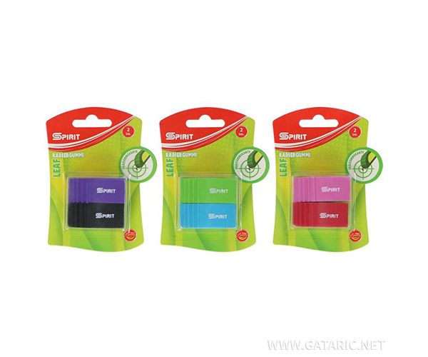 Spirit: Leaf radieră mai multe culori set 2 bucăți