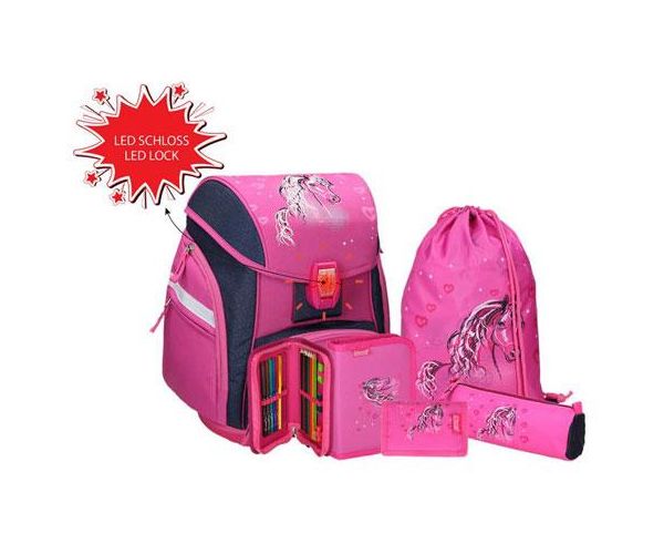 Spirit: Model 3D de cai set ghiozdan ergonomic din 5 piese cu iluminare LED 34x22x41cm