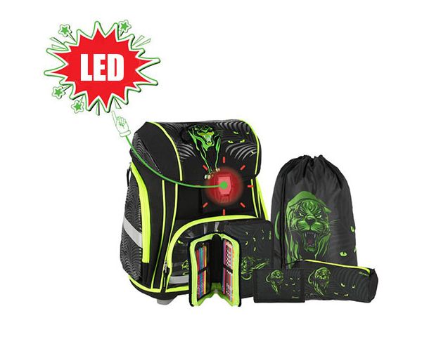 Spirit: Model Panteră cu LED, rucsac, ghiozdan 5 bucăți set