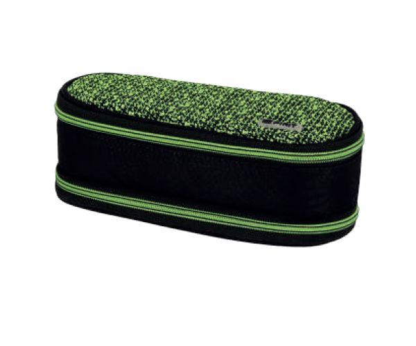 Spirit: My Bag negru și verde penar oval două compartimente