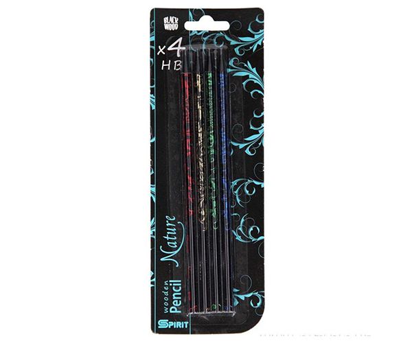 Spirit: Nature HB creion grafit nonfigurativ frunză model set 4 bucăți
