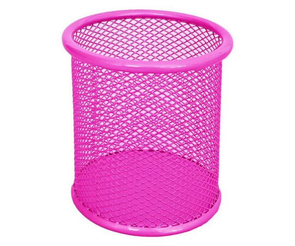 Spirit: Neon pink suport cilindru cu plasă pentru creioane