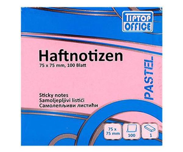 Spirit: Pasztell pink öntapadós jegyzettömb 100lapos, 75x75mm