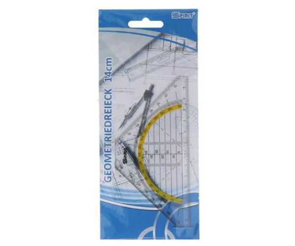 Spirit: Riglă formă triunghi transparentă 16cm