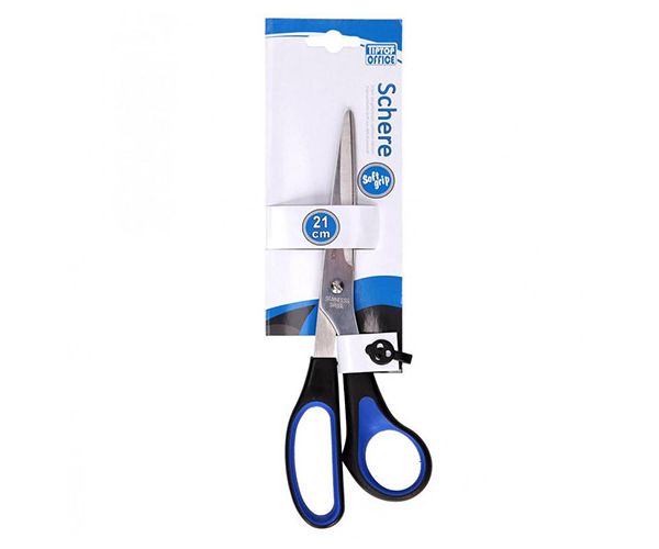 Spirit: Soft Grip negru-albastru foarfecă 21cm