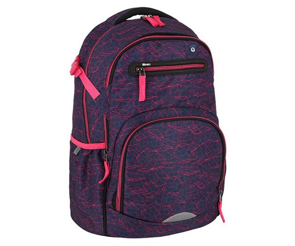 Spirit: Stringer pink geometrie model rucsac, ghiozdan formă rotundă