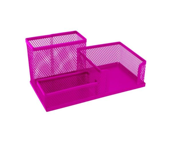 Spirit: suport de masă pentru accesorii culoarea roz cu plasă 205x103x98mm