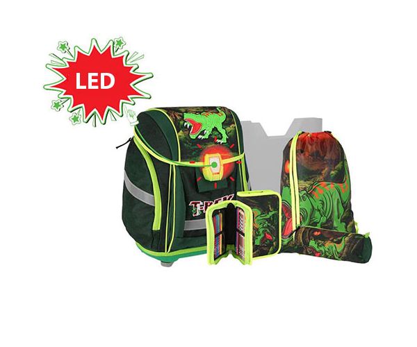 Spirit: T-Rex, 3D model LED rucsac, ghiozdan set 5 bucăți