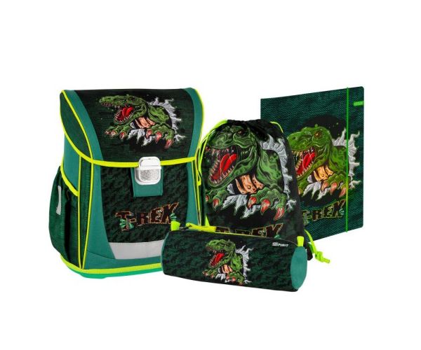 Spirit: T-Rex 4 bucăți Cool ergonomic set rucsac pentru școală