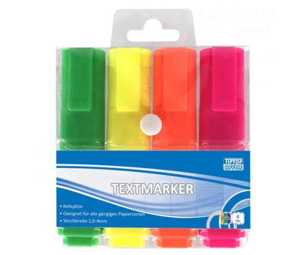 Spirit: Textmarker neon 4 bucăți textliner set 1-4mm cu vârf tăiat