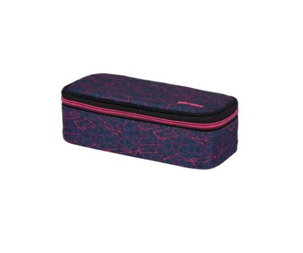 Spirit:My Bag penar oval albastru inchis-roz 23x10cm