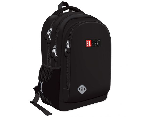 St.Right Black rucsac ergonomic pentru școală, BP0543x31x20cm